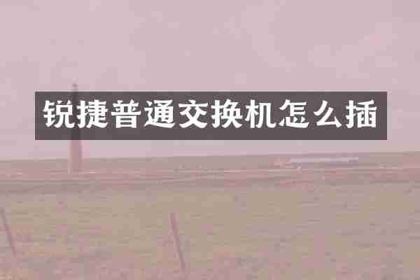 锐捷普通交换机怎么插