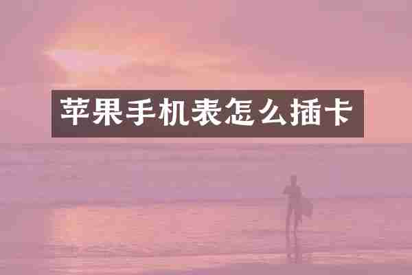 苹果手机表怎么插卡