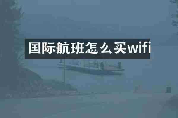 国际航班怎么买wifi
