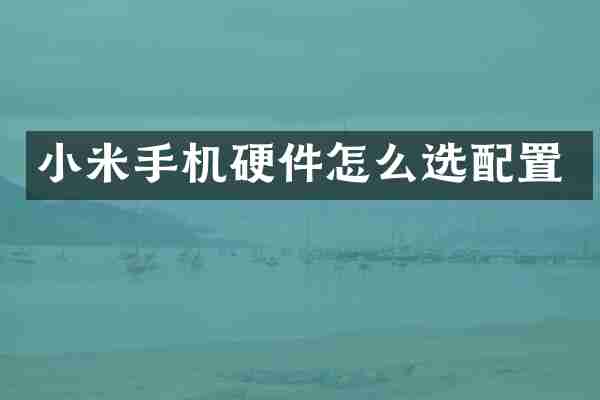 小米手机硬件怎么选配置
