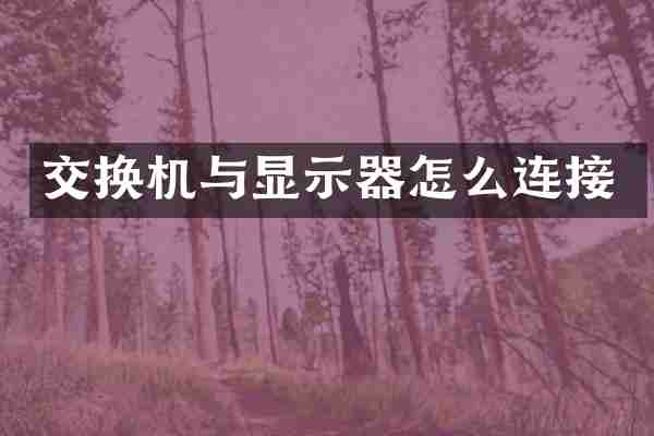 交换机与显示器怎么连接
