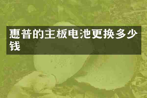 惠普的主板电池更换多少钱