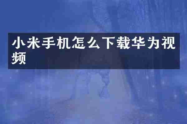 小米手机怎么下载华为视频