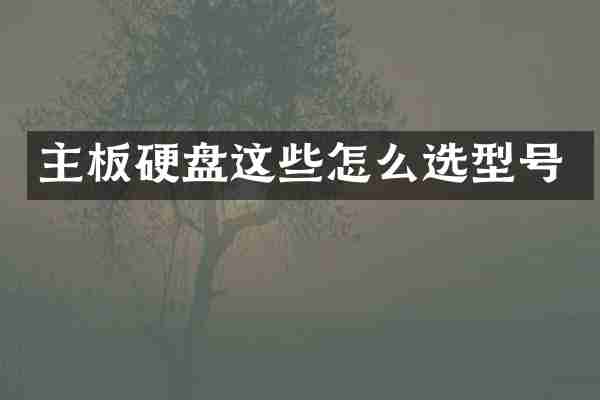 主板硬盘这些怎么选型号