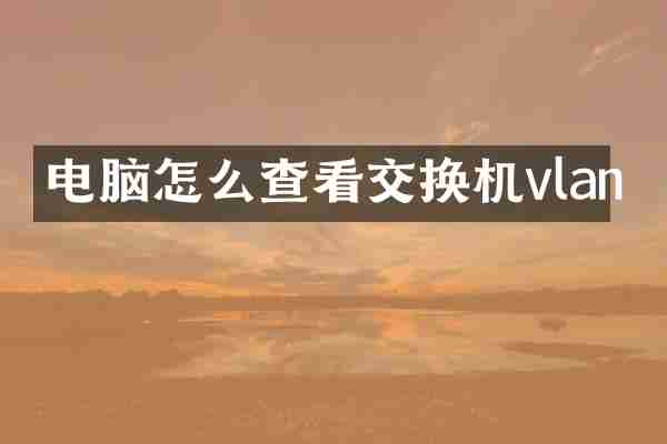 电脑怎么查看交换机vlan