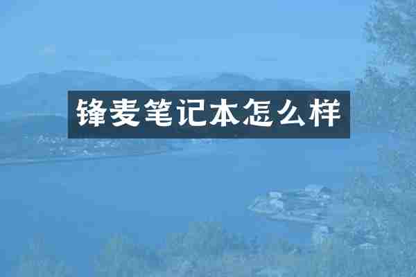 锋麦笔记本怎么样