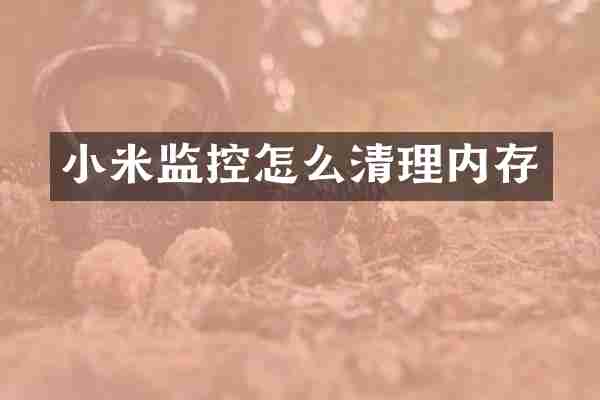 小米监控怎么清理内存