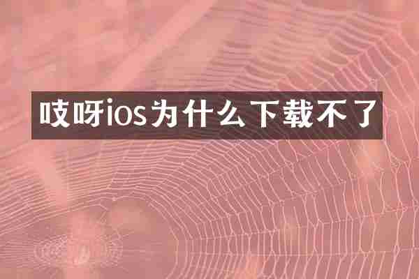 吱呀ios为什么下载不了