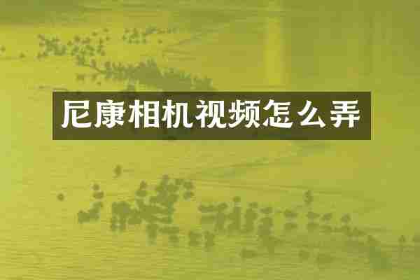 尼康相机视频怎么弄