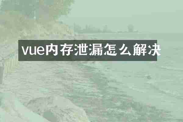 vue内存泄漏怎么解决