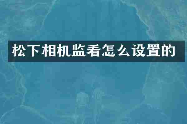 相机监看怎么设置的