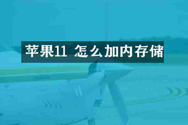 苹果11 怎么加内存储