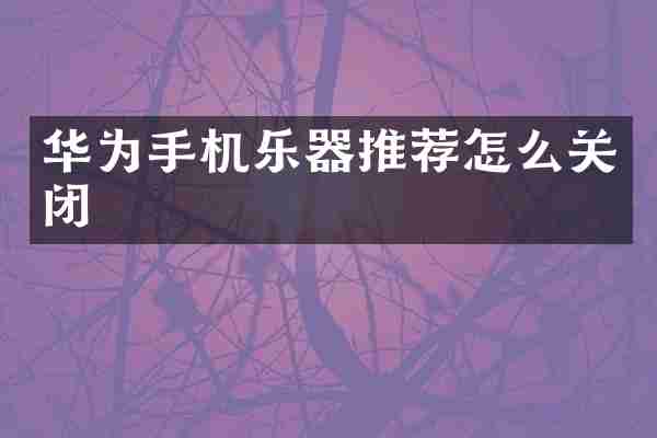 华为手机乐器推荐怎么关闭