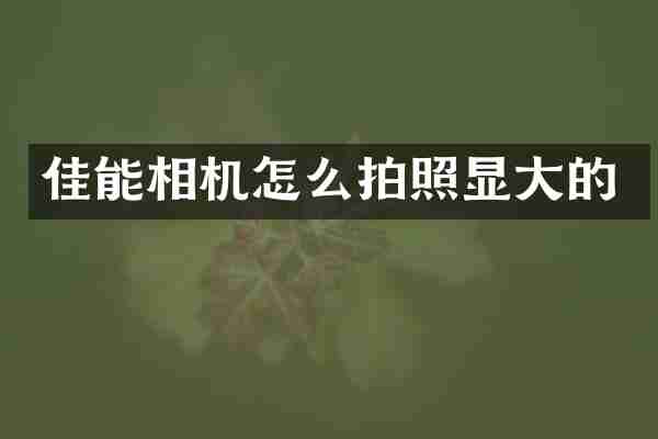 佳能相机怎么拍照显大的