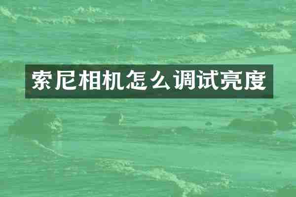 相机怎么调试亮度