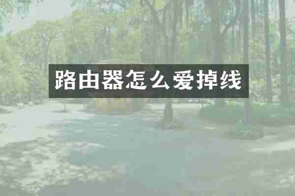 路由器怎么爱掉线