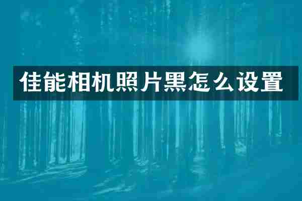 佳能相机照片黑怎么设置
