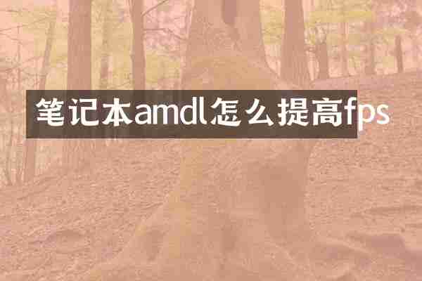 笔记本amdl怎么提高fps