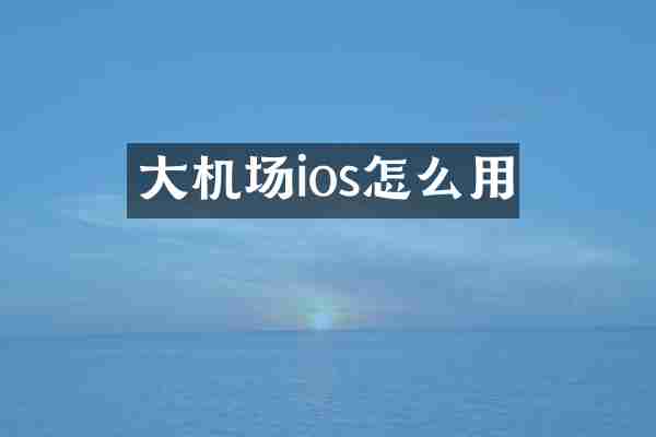 大机场ios怎么用