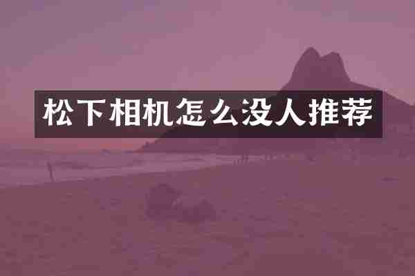 松下相机怎么没人推荐