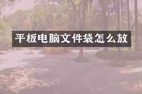 平板电脑文件袋怎么放