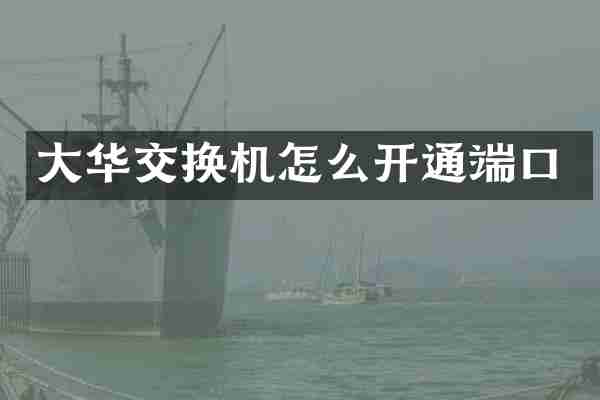 大华交换机怎么开通端口