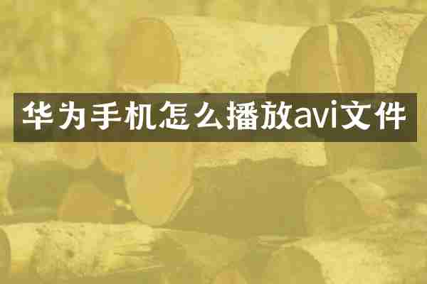 华为手机怎么播放avi文件