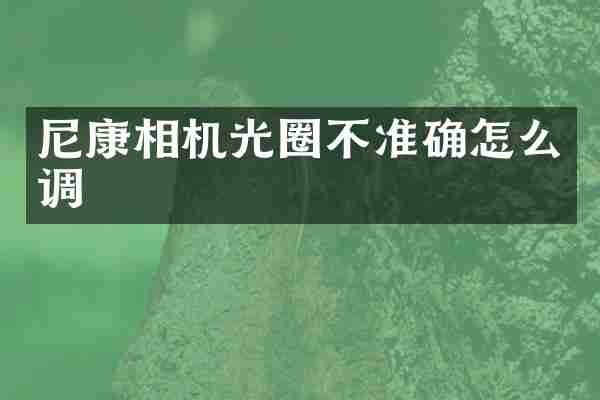 尼康相机光圈不准确怎么调