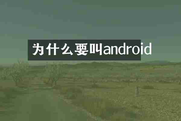 为什么要叫android