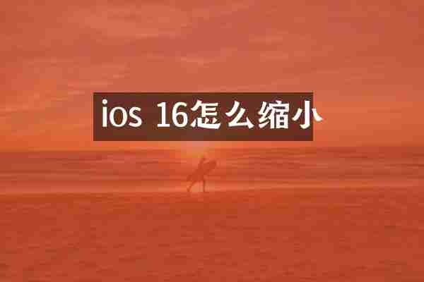 ios 16怎么缩小