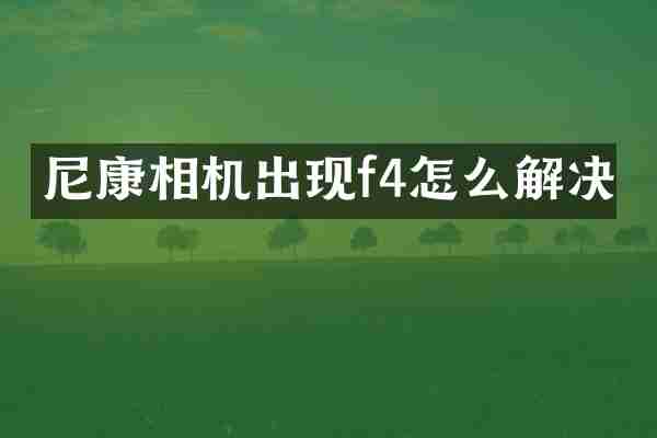 尼康相机出现f4怎么解决