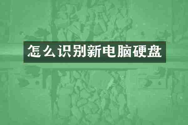 怎么识别新电脑硬盘