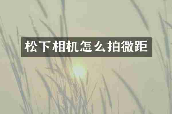 相机怎么拍微距
