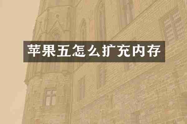 苹果五怎么扩充内存