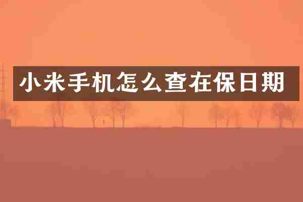 小米手机怎么查在保日期