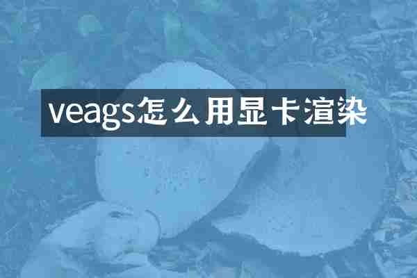 veags怎么用显卡渲染