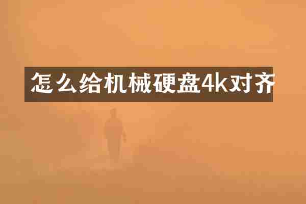 怎么给机械硬盘4k对齐