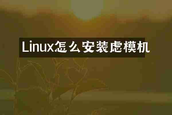Linux怎么安装虑模机