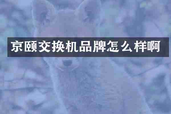 京颐交换机品牌怎么样啊