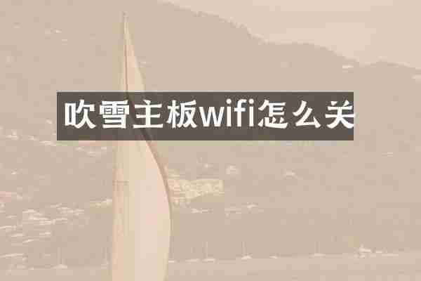 吹雪主板wifi怎么关
