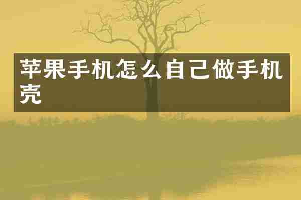 苹果手机怎么自己做手机壳