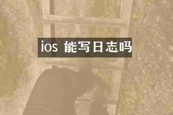 ios 能写日志吗