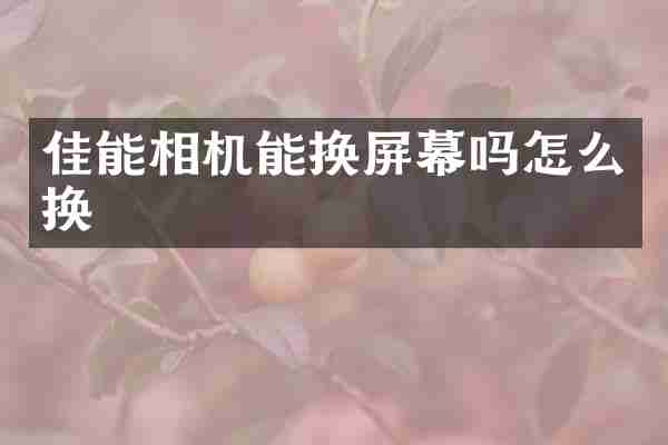 佳能相机能换屏幕吗怎么换