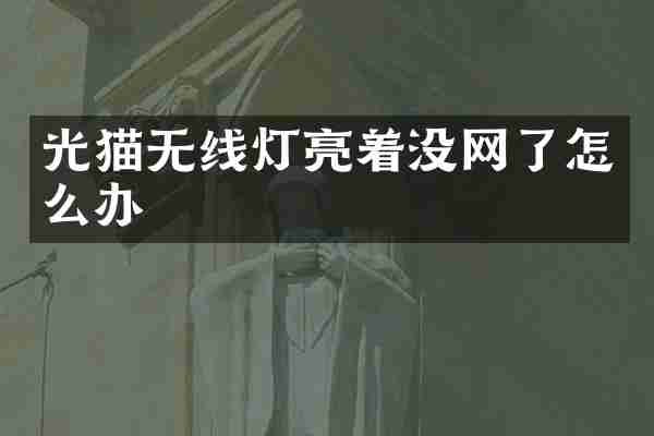 光猫无线灯亮着没网了怎么办