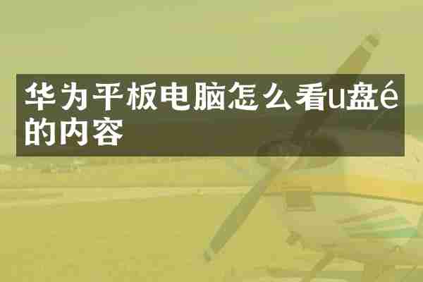 华为平板电脑怎么看u盘里的内容