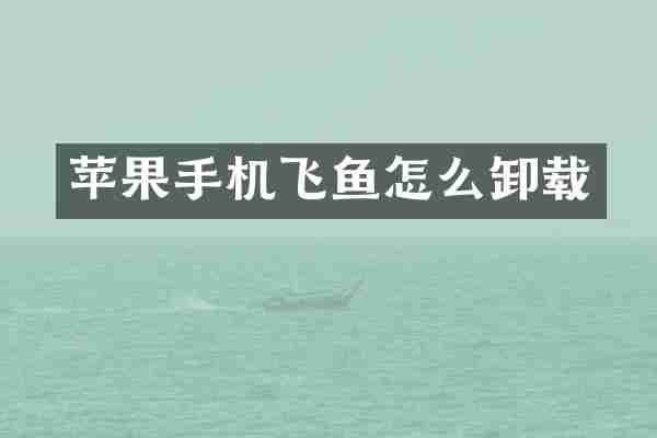 苹果手机飞鱼怎么卸载