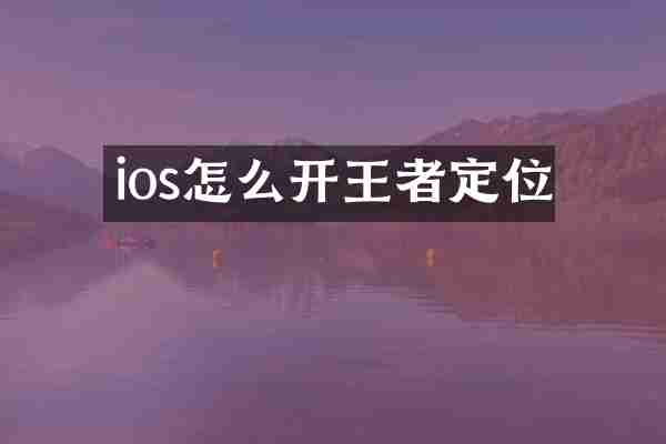 ios怎么开王者定位