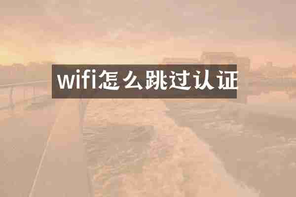 wifi怎么跳过认证