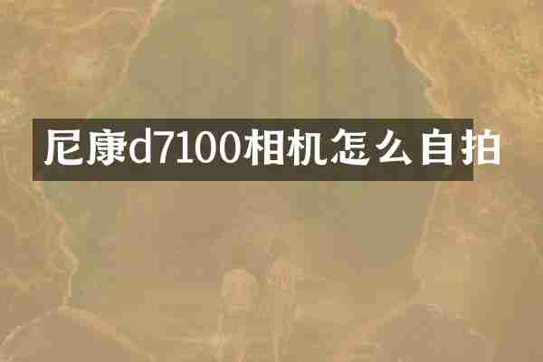 尼康d7100相机怎么