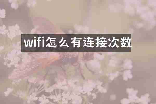 wifi怎么有连接次数